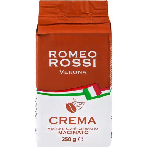 Кофе молотый ROMEO ROSSI Crema натуральный жареный, 250г в магазинах Лента