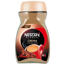 Кофе растворимый NESCAFE (Нескафе) "Classic Crema", с нежной пенкой, 95г, стеклянная банка, ш/к38763